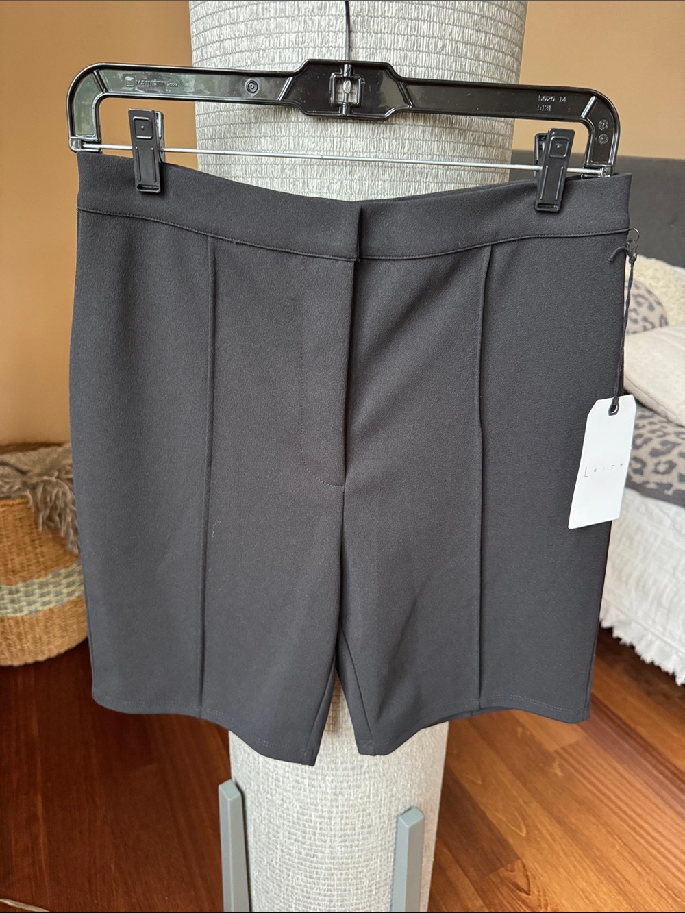 Leith Black Tailored Bermuda Shorts